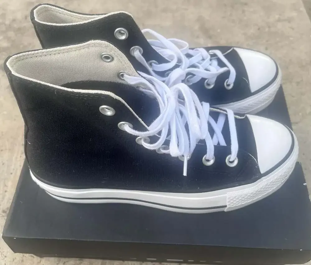 Converse Chuck Taylor All Star Lift High Top Black Canvas Platform Shoes
